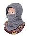 ZZLAY Children's Balaclavas Hat Thick Thermal Windproof Ski Cycling Face Mask Caps Hood Cover Adjustable Cap Gray