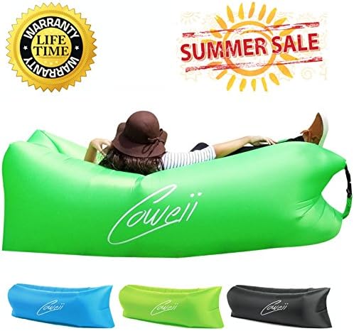 Inflatable lounger with carry bag, air lounger chair, air hammock for indoor and outdoor use, pool, beach, camping, and travel / waterproof, floats, lightweight, ripstop exterior. …