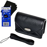 Nikon Leather Like Carrying Case with Wrist Strap for Nikon Coolpix A10, A100, A300, L31, L32, S3100, S3200, S3300, S3500, S3600 & S3700 Cameras + HeroFiber Ultra Gentle Cleaning Cloth