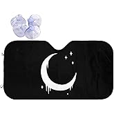 Goth Crescent Moon Windshield Sunshade for Car SUV Truck Foldable Uv Ray Reflector Front Window Sun Shade Visor Shield Cover