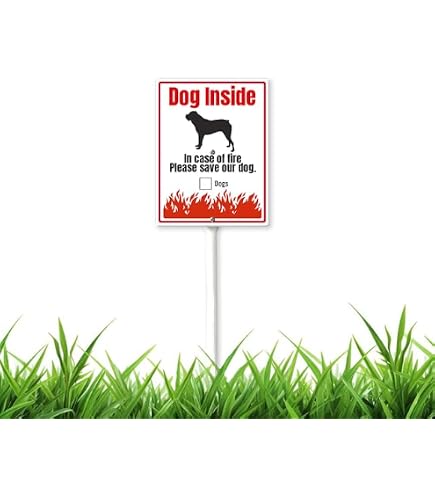 Dog Inside In Case Of Fire Please Save Our Dog Sign Signs Outdoor, Uv Printed Aluminum 12X16 In, Weatherproof And Security Signs For Business