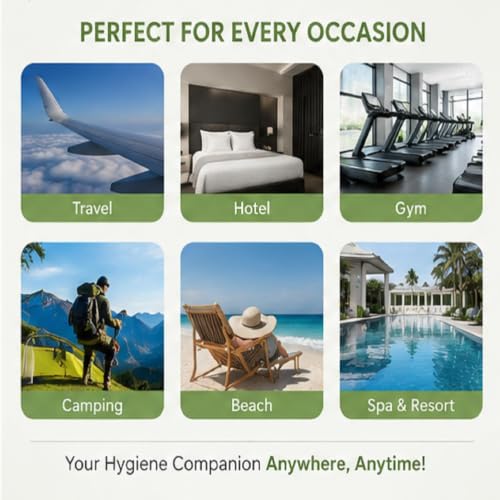 10 Pack Disposable Bath Towels – Compressed, Individually Wrapped Towels for Hotel, Spa, Gym, Salon, Beach, Sauna, Camping & Travel – Soft, Absorbent, Lightweight & Portable