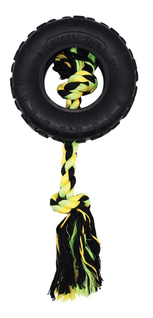 happypet Grrrelli Tyre Tugger - Med,Black — image 1