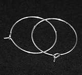 WM KING 100Pcs Silver Plated Wine Glass Charm Rings Earring Hoops 25mm