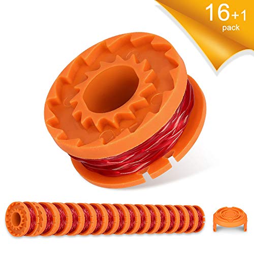 GAVAER Replacement Spool Compatible with Worx Trimmer line spools,10ft 0.065" Replacement Autofeed Spool for Worx Trimmer WA0004,WA0010,13-Pack Worx Replacement spools (16 Spools,1 Spool Cap)