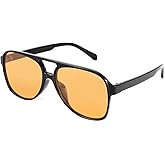 FEISEDY Vintage Retro 70s Plastic Aviator Sunglasses Women Men Classic Large Squared Frame B2751
