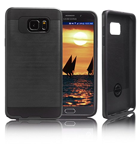 Samsung galaxy note 5 case, [dual layer: thin silicone interior +…