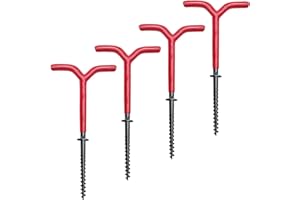 Qinwuwu XXHong 4 Pcs Ice Fishing Tent Pegs Spiral Drill Nails Ice Fishing Screws Ice Fishing Shelter Stake Nail Ice Auger Drill for Camping Outdoor