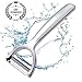 Peelers for kitchen，GiniHome Premium Stainless Steel Potato Vegetable Peeler - Ultra Sharp - Ergonomic Y Peeler - Easy to Clean and Secure - Great for Apples Potatoes Carrots (Original) (silver)