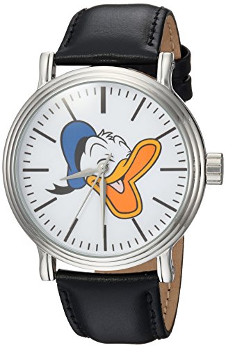 Disney Men's 'Donald Duck' Quartz Metal Casual Watch, Color:Black (Model: WDS000338)