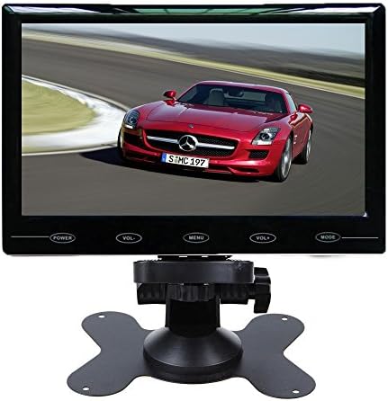 PONPY 7" Ultra Thin HD 1024x600 Color TFT LCD Screen 2 Channel RCA Video Input Car Rear View Headrest Monitor for Car DVD/VCR/STB/Backup Camera/Satellite Receiver