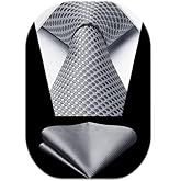 HISDERN Ties for Men Solid Tie Handkerchief Set Classic Woven Silk Business Polka Dot Mens Ties Necktie Wedding Party