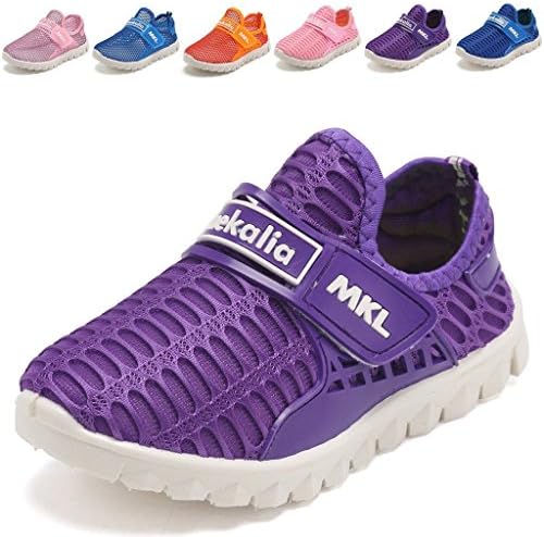 WALUCAN Boys and Girls Water Shoes Breathable Mesh Running Shoes Anti-Slip Sneakers (Little/Big Kids)