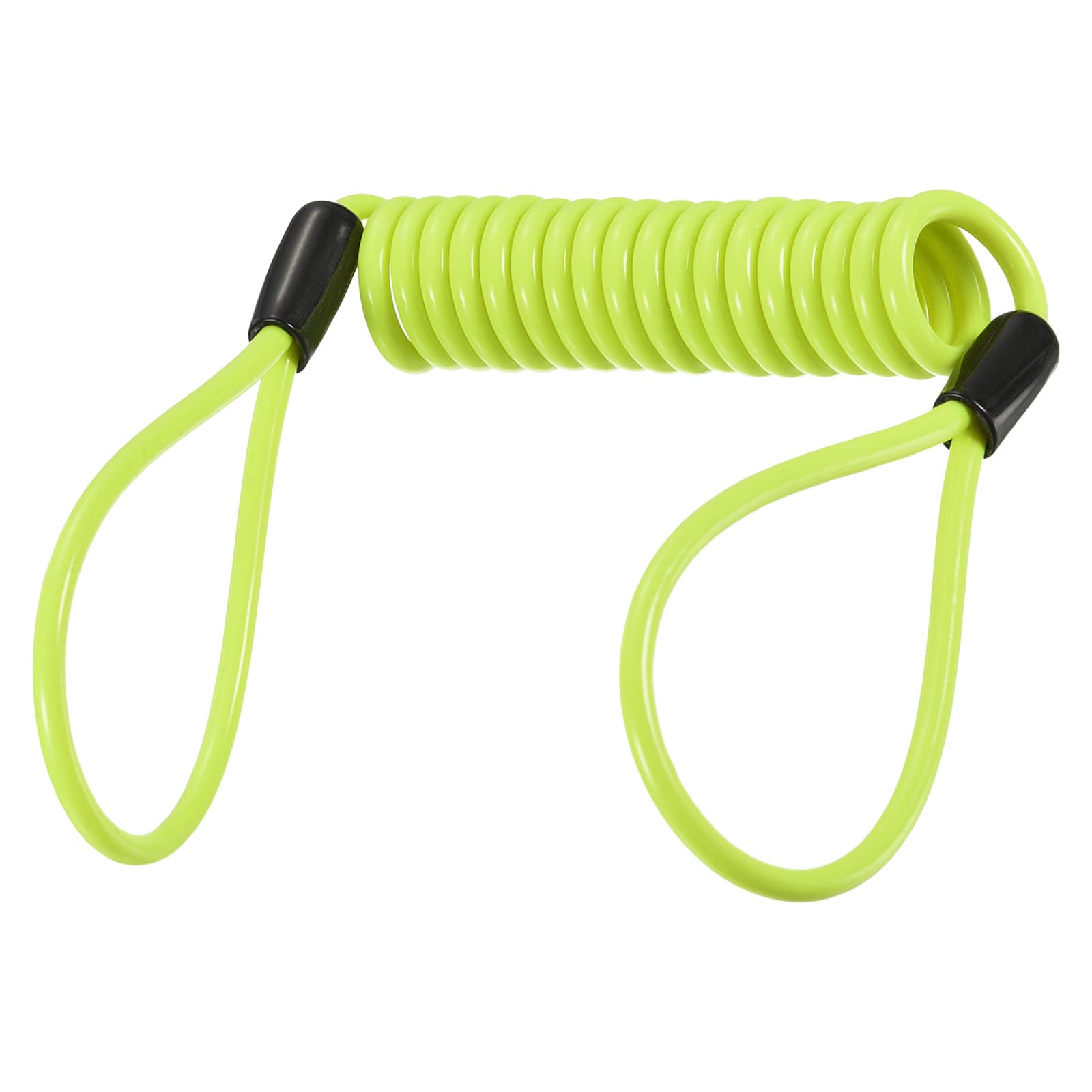 M METERXITY Disc Lock Security Steel Cable - Plastic Coated Spring Reminder Wire Anti-Theft Rope, Apply to Outdoors Protection (3.5mmx1.2m, Yellow)