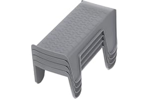 Shoe Stacker Organizers For Closet (Pack Of 4), Grey | By Home Basics | Plastic Shoe Stackers For a Pair Of Shoes | Non-Slip 