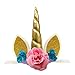Unicorn Headband Unicorn Birthday Rose Flower Headband Unicorn Party Halloween Christmas Animal Ears (Gold)