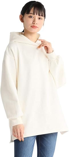 Amazon パーカー チュニック レディース おしゃれ 大人 大人可愛い 長袖 裏起毛 秋 冬 Honeys ハニーズ パーカーチュニック アイボリー ｌｌ トレーナー パーカー 通販