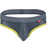 YiZYiF Men's Backless Bikini Jockstrap Briefs Underwear Gray Large