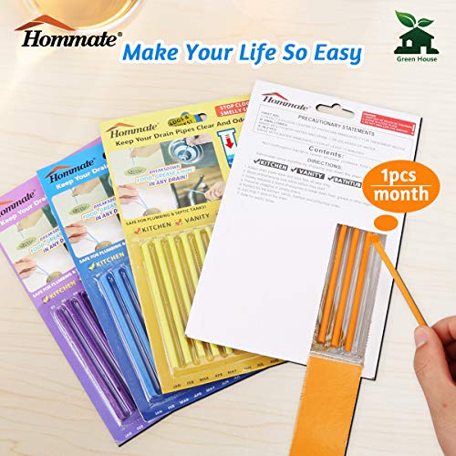 Drain Sticks Drain Stix Drainstix Sink Sticks Drain Cleaner & Deodorizer Sticks for Clogs Odor Unclogs Kitchen Bathroom Sinks Pipes Septic Tank Safe（4 Color 48PCS） - Thumbnail 5