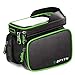 AISISAIWEN Bike Frame Bag Bicycle Top Tube Bag Waterproof Sensitive Touch Screen Cell Phone Mount Holder for iPhone 6/6s/7/7s/8/X Plus Samsung 7 Note 7 Below 6.2 inch Top Tube Handlebars Storage Bag