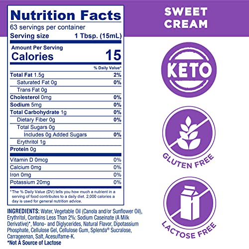SPLENDA SUGAR FREE SWEET CREAM COFFEE CREAMER, 32 FL OZ