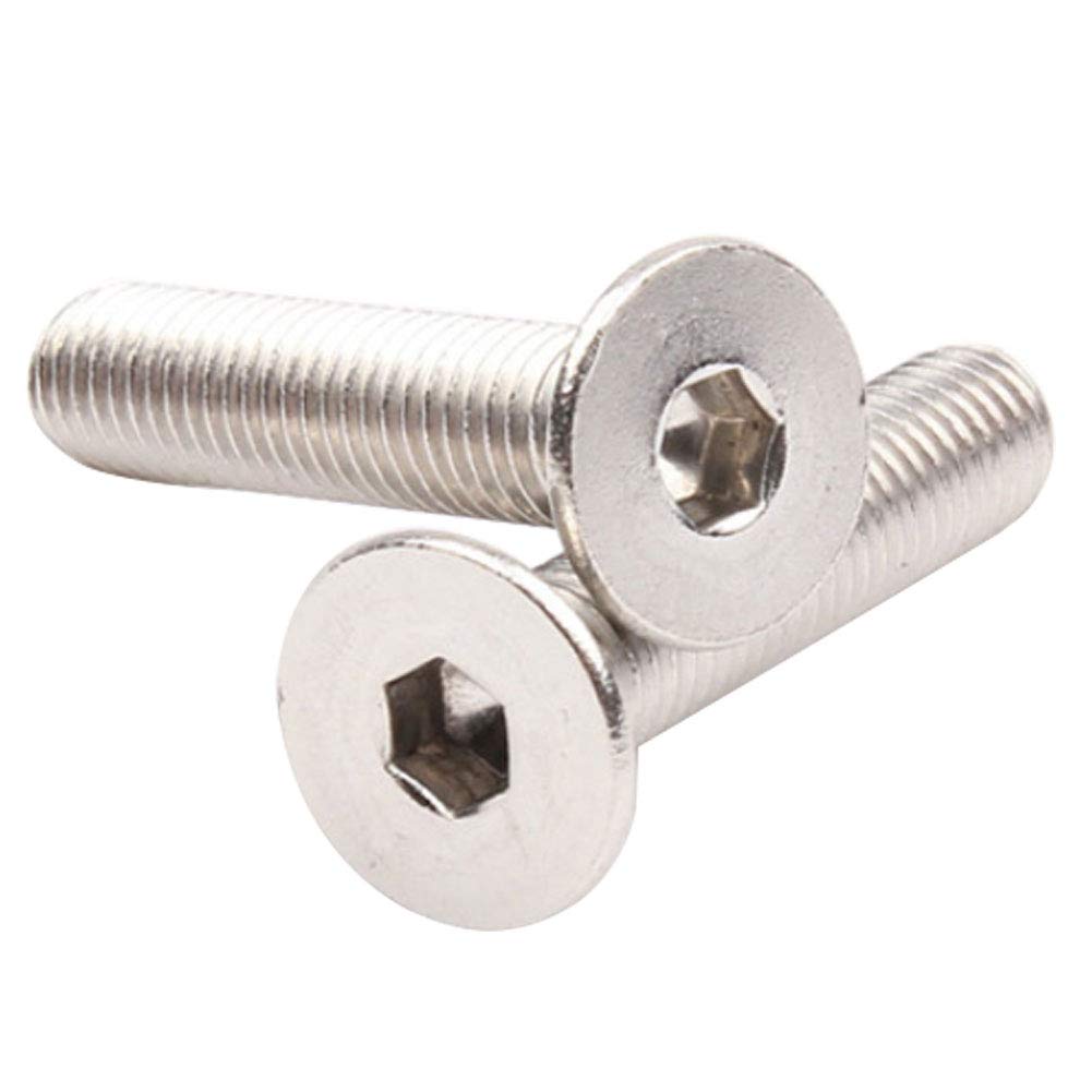 Liujiami Hardware Fasteners Hex Socket Countersunk Screws - 304 Stainless Steel Hexagonal Flat Head Machine Screws Metric Thread Allen Bolts M8