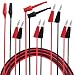 Micsoa Multimeter Leads, Electrical Test Lead Kit - Banana to Alligator Clips, Banana to Banana Plugs, Banana to Plounger Mini Hooks Multimeter Leads Set（3 Pair）