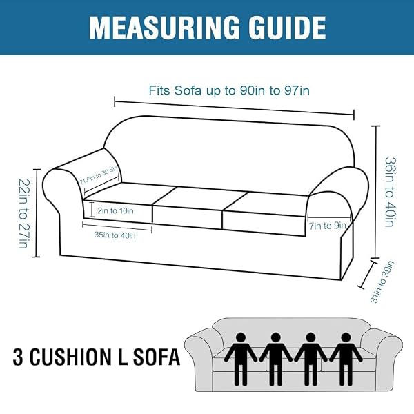 H.VERSAILTEX HIGH STRETCH SOFA SLIPCOVER 4 PIECE COVER VELVET FURNITURE PROTECTOR FORM FIT THICK VELVET EXTRA LARGE SOFA COVER FOR 3 CUSHION COUCH WIDTH UP TO 97 INCH (LARGE SOFA, FRENCH OAK)