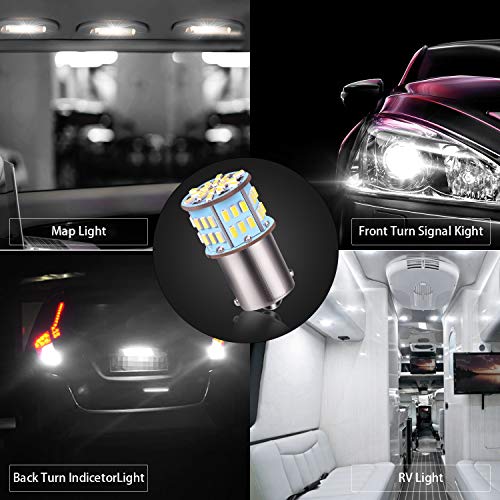 Aucan 12v Super Bright Low Power 20Pcs x 650 Lumens 1156 BA15S 7506 1141 1003 1073 54 SMD Led Light bulb Use for Back Up Reverse Lights,Brake Lights,Tail Lights,Rv lights 6000K Xenon White