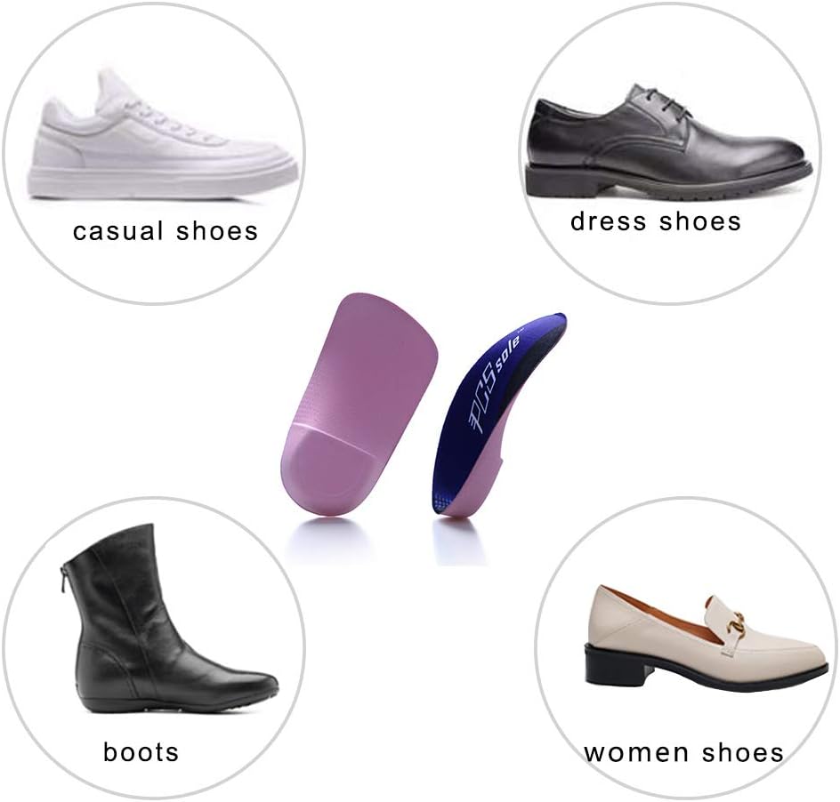 Pcssole’s 3/4 Orthotics Shoe Insoles High Arch Supports Shoe Insoles for Plantar Fasciitis, Flat Feet, Over-Pronation, Relief Heel Spur Pain  (L:Men6.5-8.5/Women7.5-9.5): Health & Personal Care
