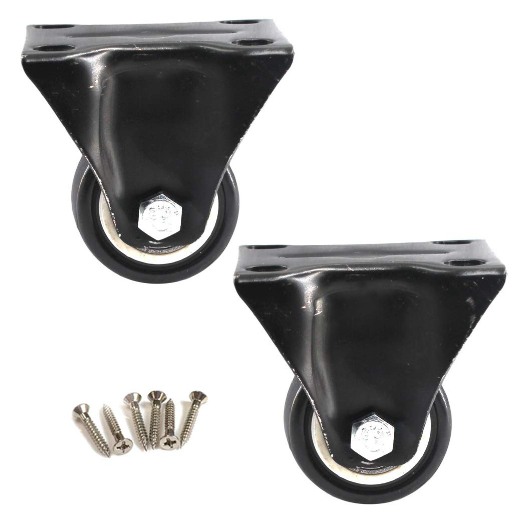2 Inch Fixed Furniture Casters Wheels Polyurethane Heavy Duty Casters 70KG Load Bearing For Each Wheel (Pack of 2)