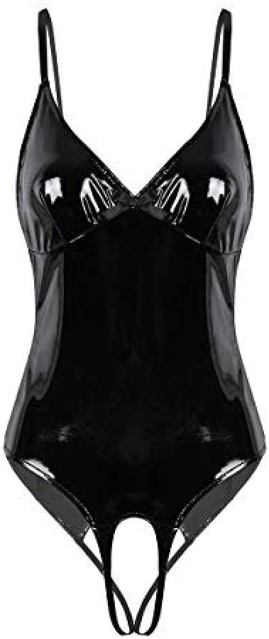 Damen Cami Body Aus PU Leder - Ärmelloser Bodysuit Mit Spaghettiträgern