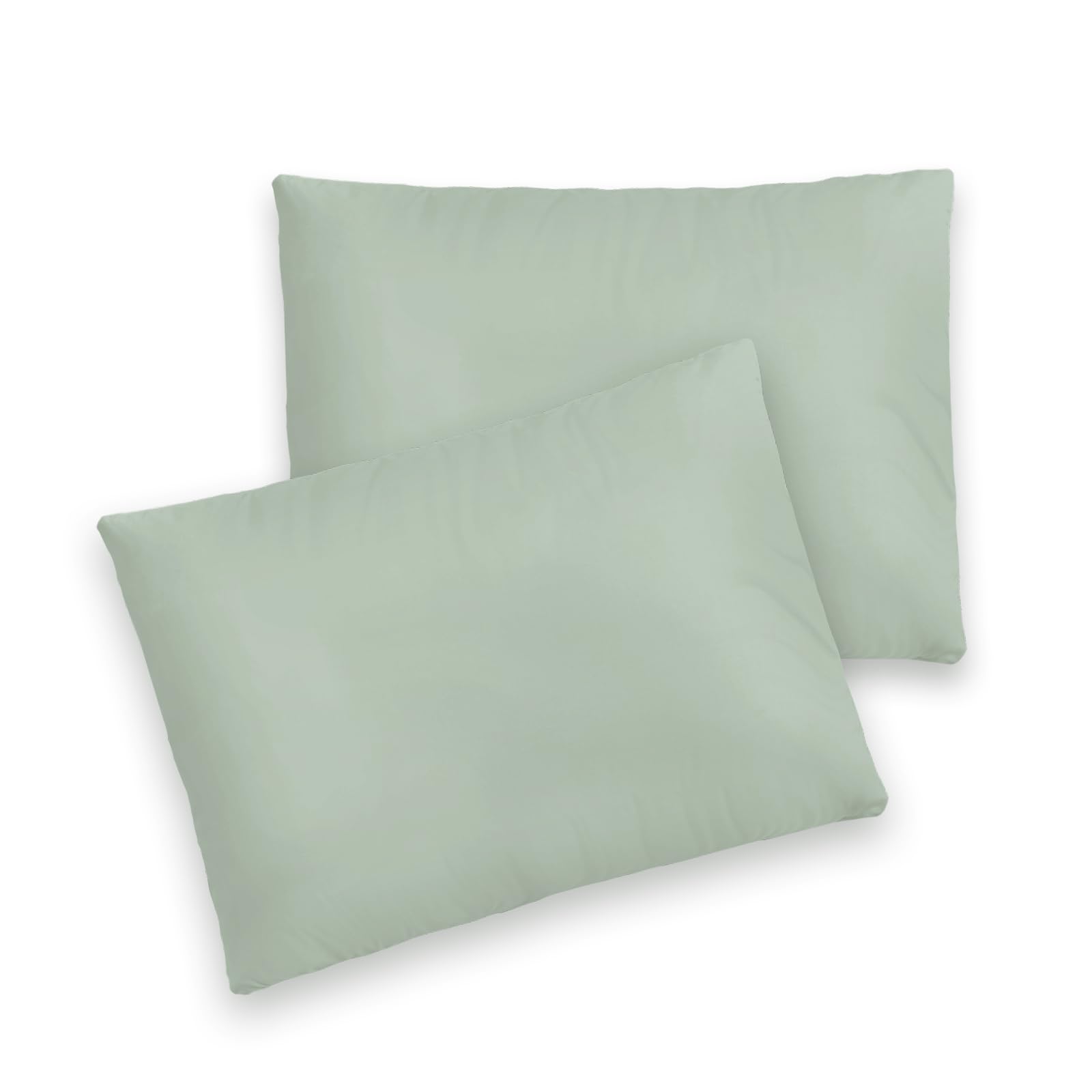 Pizuna Toddler Crib Pillow Cases 33x46cm Sea Foam, 2pc 400 Thread Count 100% Long Staple Cotton Luxurious Sateen Weave Baby Small Pillow Cases For Crib Bed By