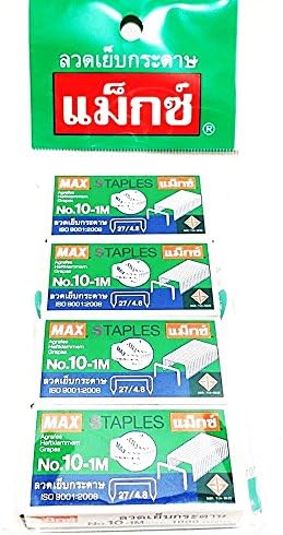 Max Staples Office School Supplies No.10-1M 1000 Per Box 4 Boxes Of Staple