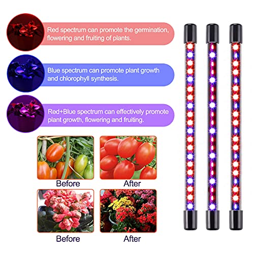 Grow Light, LED Plant Grow Light with Red Blue Spectrum, 15-60 in Adjustable Tripod Stand, 4/8/12H Timer, Remote Control, Plant Light for Vegetables, Greenhouse and Indoor Plants