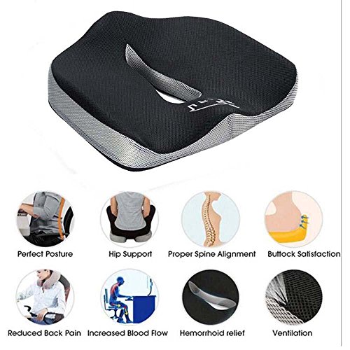 Coccyx Orthopedic Memory Foam Sciatica Car Seat Cushion and Office
