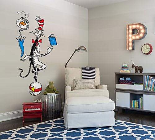 DESIGNER PLAYGROUND Cat Juggling On Ball Vinyl Wall Decal (26โW X 47โH) MT008 Red