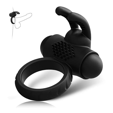 Airmood Penisrin pennisring vibrierender Penisring Rabbit SCHLITZOHR, Silikon Vibro Cock-Ring mit 5 Vibrationsstufen & Klitor
