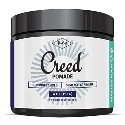 CREED™ Premium Semi-Matte Finish Pomade 4oz For Men & Women - Strongest Firm Hold - Best Hair Styling Product, Barber Approved - Water Based/Soluble - Defining Texture - Straight/Thick/Curly/Wavy Hair