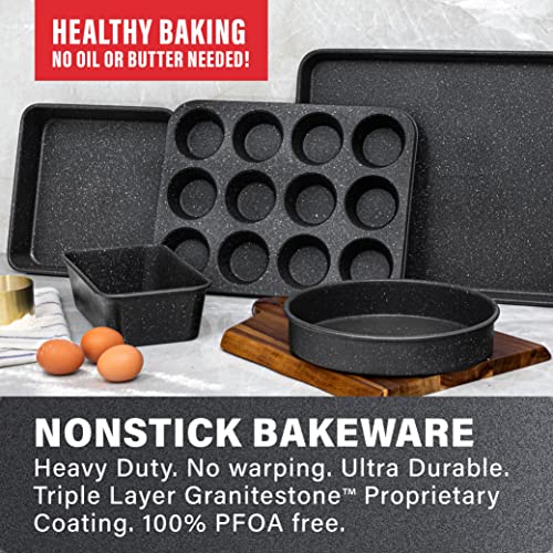 Granitestone Ultra Nonstick Bakeware Set, 5 Piece Dishwasher Safe