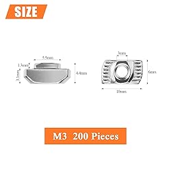 HELIFOUNER 200 Pieces 2020 Series M3 T Nuts, M3 T