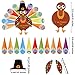 Gejoy 10 Set Thanksgiving Turkey Craft Kits with Colorful Feathers and Adhesive Dots Thanksgiving Turkey Craft Paper for Thanksgiving Party Decoration DIY Craft Activities