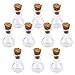 Tinksky 10pcs Bulb Shape Mini Glass Bottles Jars with Cork Wish Note Craft Bottle (Clear)
