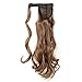 Wrap Around Synthetic Ponytail One Piece Heat Resistant Magic Paste Pony Tail Long Wavy Curly Soft Silky for Women Lady Girls 24'' / 24 inch (light brown)