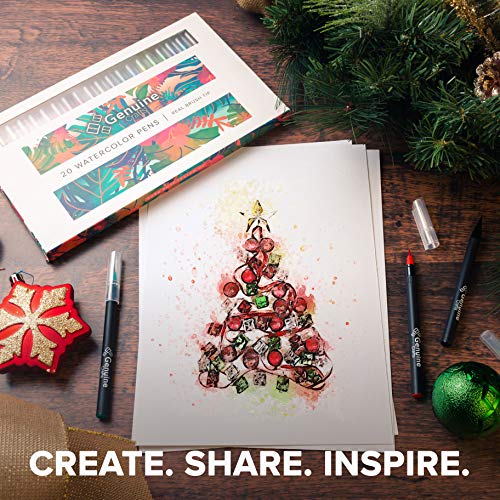 4 Watercolor+Brush+Pens+Genuine+Crafts