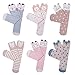 Haley Clothes Cute Girls No Heel Design Pink Elements Fox Cat Rabbit Knee High Socks (6 Pairs) Pink free size