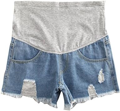 Mommy Tree Women's Maternity Jeans Shorts Small Blue