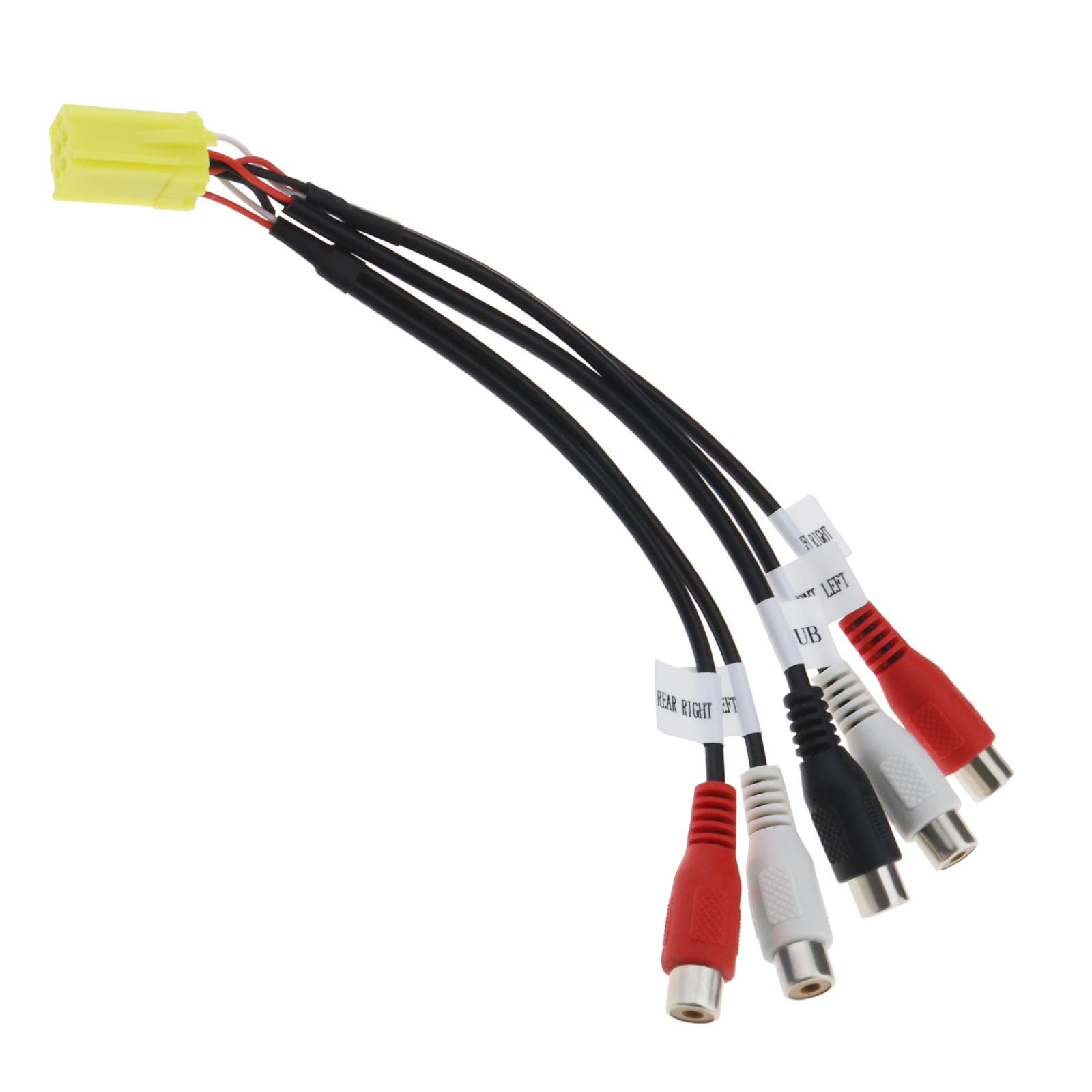 The Lord of the Tools Car 6 Pin Mini ISO Adapter 4 RCA Connector Vehicle Audio Systerm Line Output Converter for Subwoofers Amplifiers Audio Equipment Interfaces 25cm