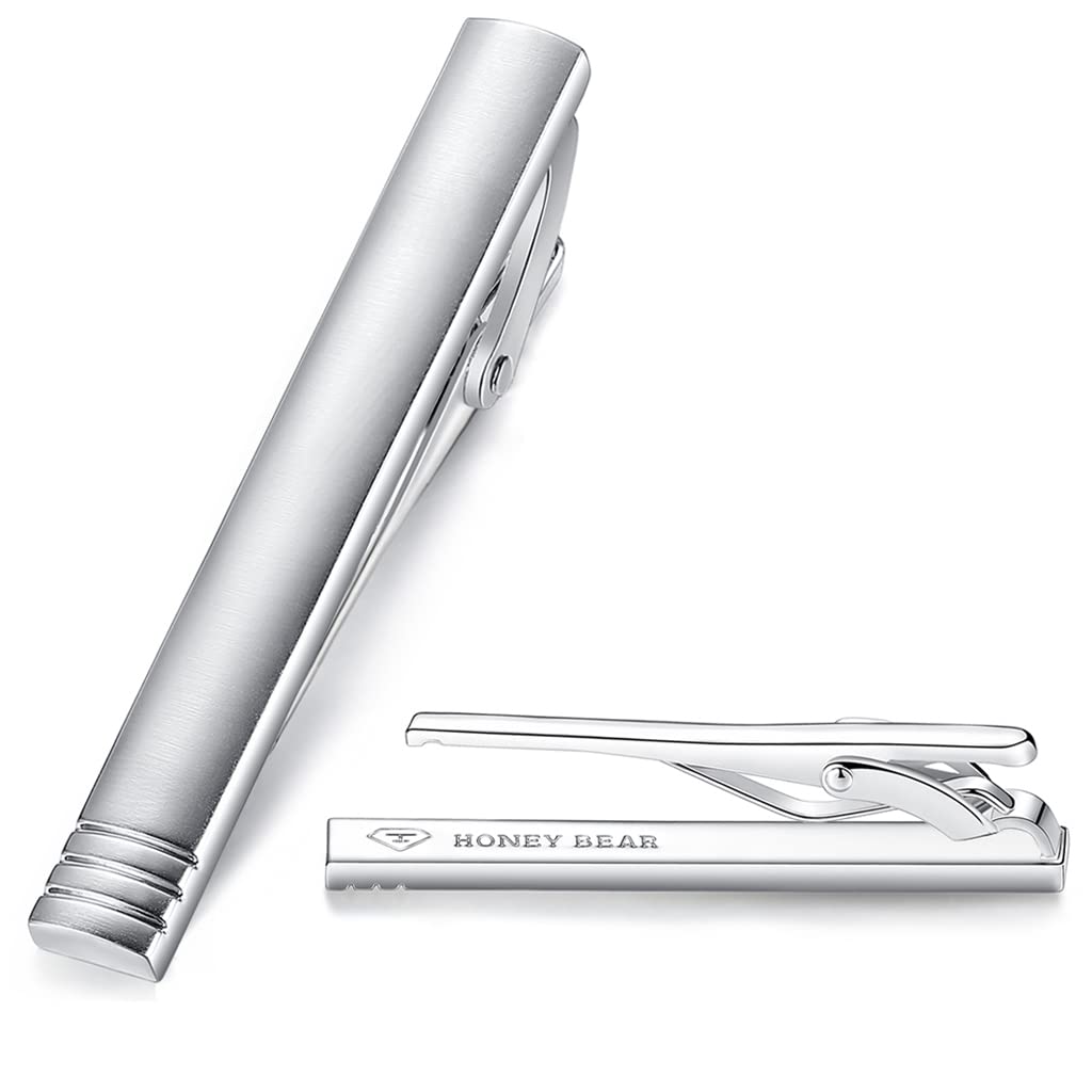 HONEY BEAR 2.12inch Men's Tie Clip Bar, Normal Size for Business Wedding Gift,5.4cm