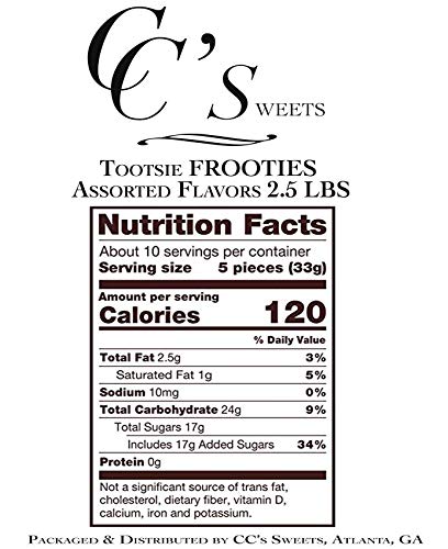 Tootsie Frooties Fruit Chews Individually Wrapped Candy (2.5 lbs) Sharing Size Bag - Thumbnail 2